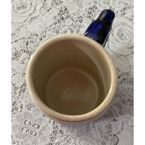 Antique Old Sleepy Eye Monmouth Mug Stein Teepee Native American Gray Cobalt - Picture 6 of 7